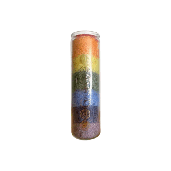 Regenbogenfarben Chakra Kerze