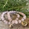 Mala Armband Rosenquarz 21 Perlen Ø 6-7 mm mit Buddha – Herzchakra Schmuck,Avalon NatureArt Seelenkunst und Esoterik Shop