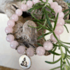 Mala Armband Rosenquarz 6-7 mm mit Buddha – Herzchakra Schmuck,Avalon NatureArt Seelenkunst und Esoterik Shop
