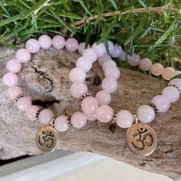 Rosenquarz Armband OM Heilstein Avalon NatureArt Esoterik Shop