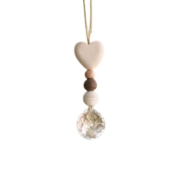 Suncatcher Glaskristall - Holzherz, Avalon NatureArt Esoterik Shop