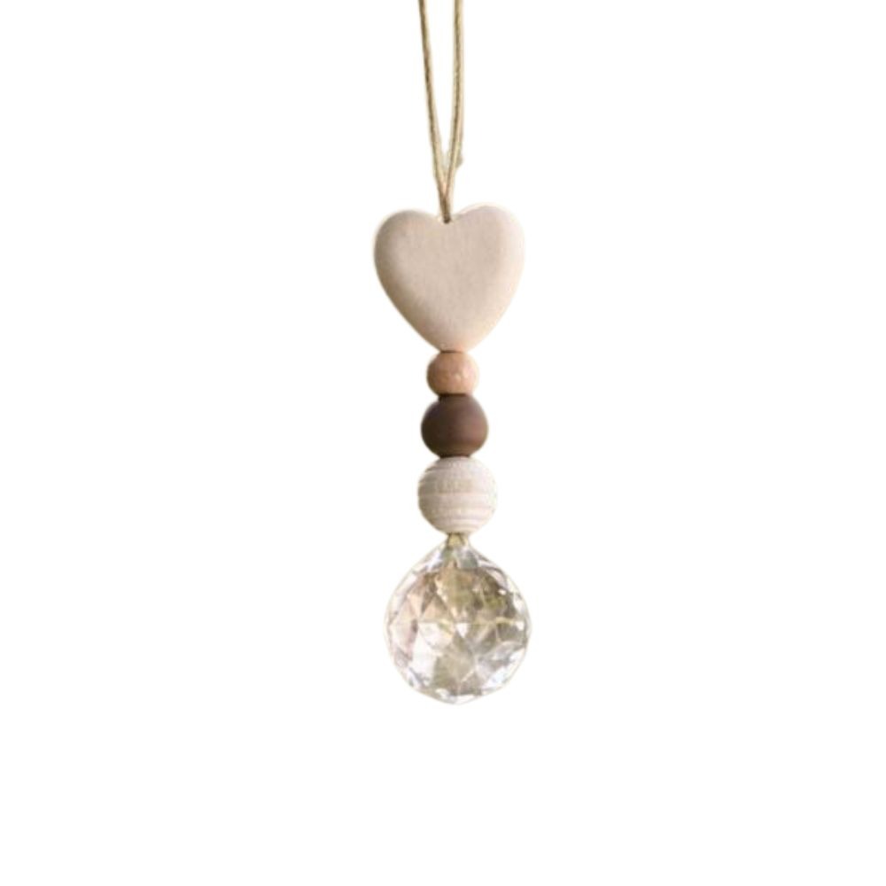 Suncatcher Glaskristall - Holzherz, Avalon NatureArt Esoterik Shop