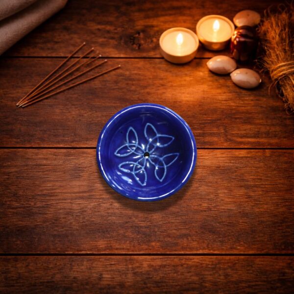 Räucherstäbchenhalter Keramik blau