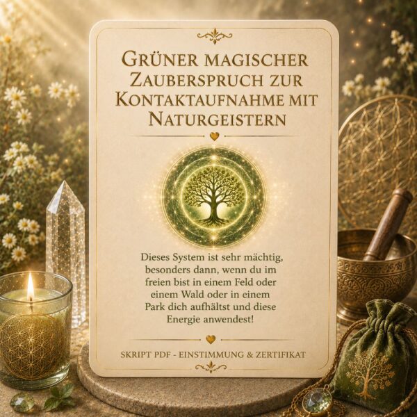 Grüner magischer Zauberspruch - Reiki Energiesystem, Avalon NatureArt Esoterik & Reiki Shop