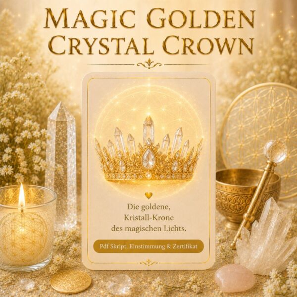 Magic Golden Crystal Crown- Reiki Energiesystemen,Avalon NatureArt Reiki & Esoterik Shop