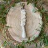 Makramee Schlüssel Anhänger Naturweiß,Avalon NatureArt Reiki & Esoterik Shop