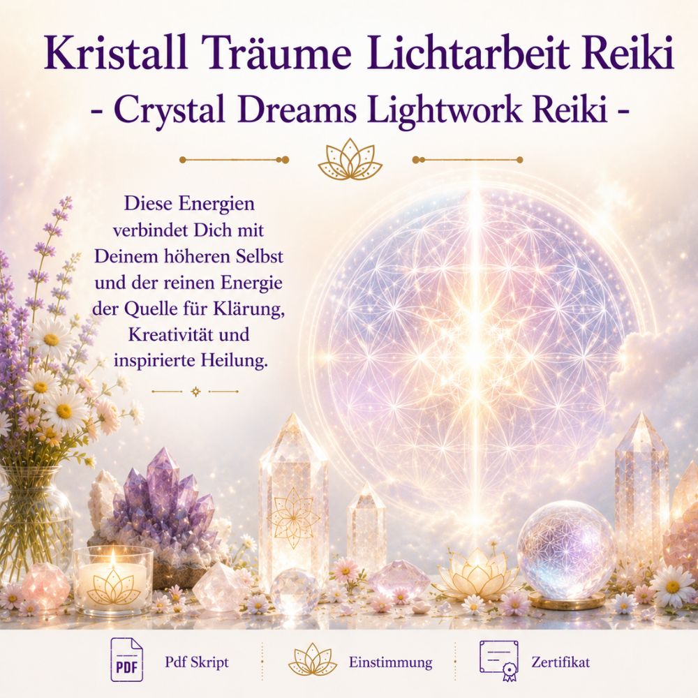 Kristall Träume Lichtarbeit Reiki - Crystal Dreams Lightwork Reiki - Reiki Energiesystem & Einweihung