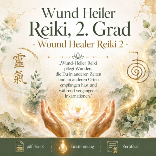 Wund Heiler Reiki, 2. Grad - Wound Healer Reiki 2 - Reiki Energiesystem & Einweihung