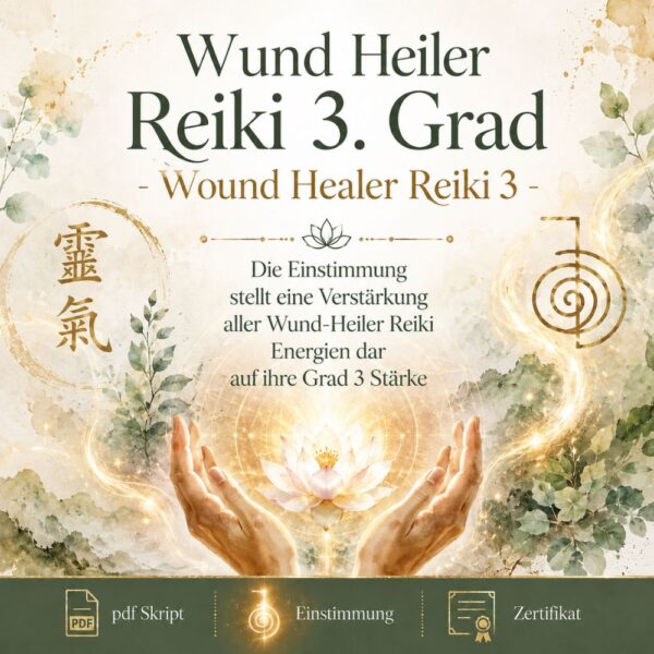 Wund Heiler Reiki 3 Grad - Wound Healer Reiki 3 - Reiki Energiesystem & Einweihung