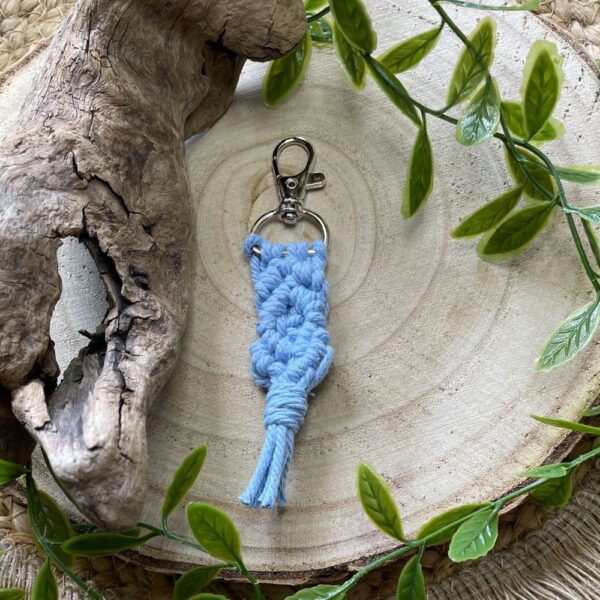 Makramee Hellblau Schlüsselanhänger,Avalon NatureArt - Reiki & Esoterik Shop