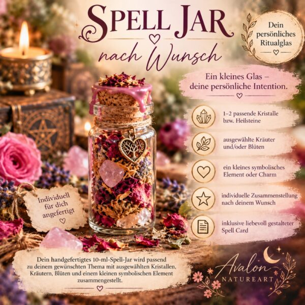 Spell Jar nach Wunsch,Avalon NatureArt - Reiki - Magie & Esoterik Shop,